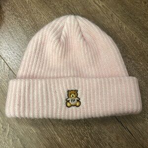Pale pink and white women's hat